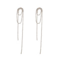 Long Diamond Chain Tassel Earrings Diamond Earrings