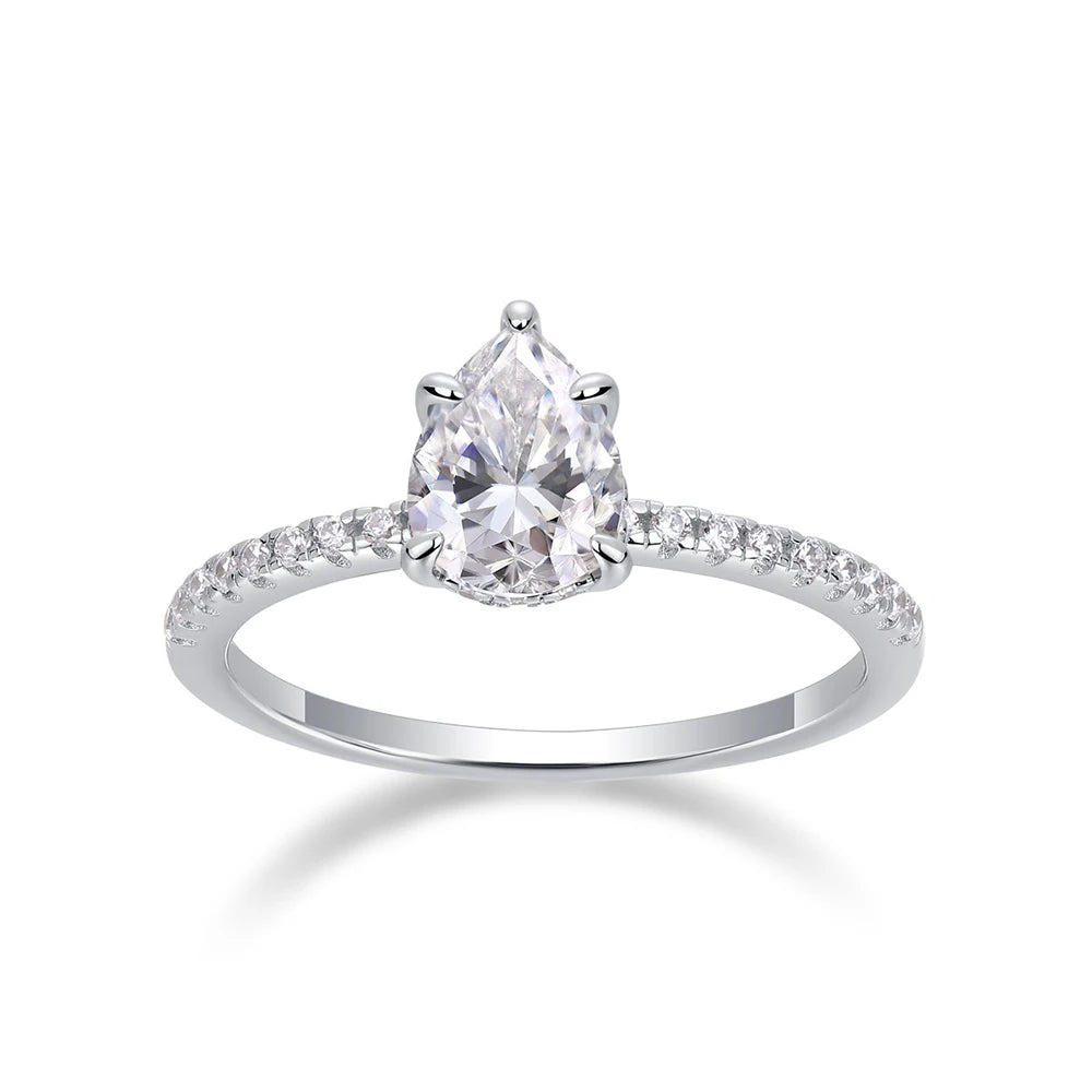 S925 Sterling Silver Moissanites Ring Women's Fashion Classic Luxury Wedding Moissanite Closed Ring Jewelry
