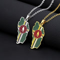 Manufacturer Enameled Dominica Map Chain Necklaces Stainless Steel 18K Gold Plated Enamel Dominica Flag Map Pendant Necklace