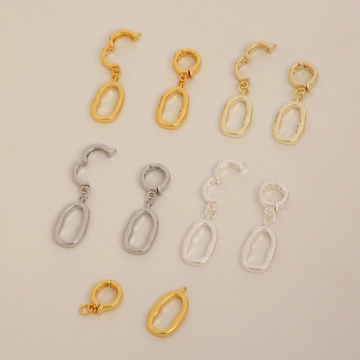 OT Clasp for DIY Necklace Jewelry Making Accessories Double Ring Necklace Closure Clasp Smooth Circular OT Clasp