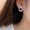 Golden Supplier Custom Synthetic Corundum Sterling Silver 925 Jewellery Studs Earrings