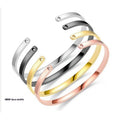 European American Cross-Border Fashion Cuff Bracelets Factory Wholesale Titanium Steel Open C-Shaped Logo Engraved Jewelry