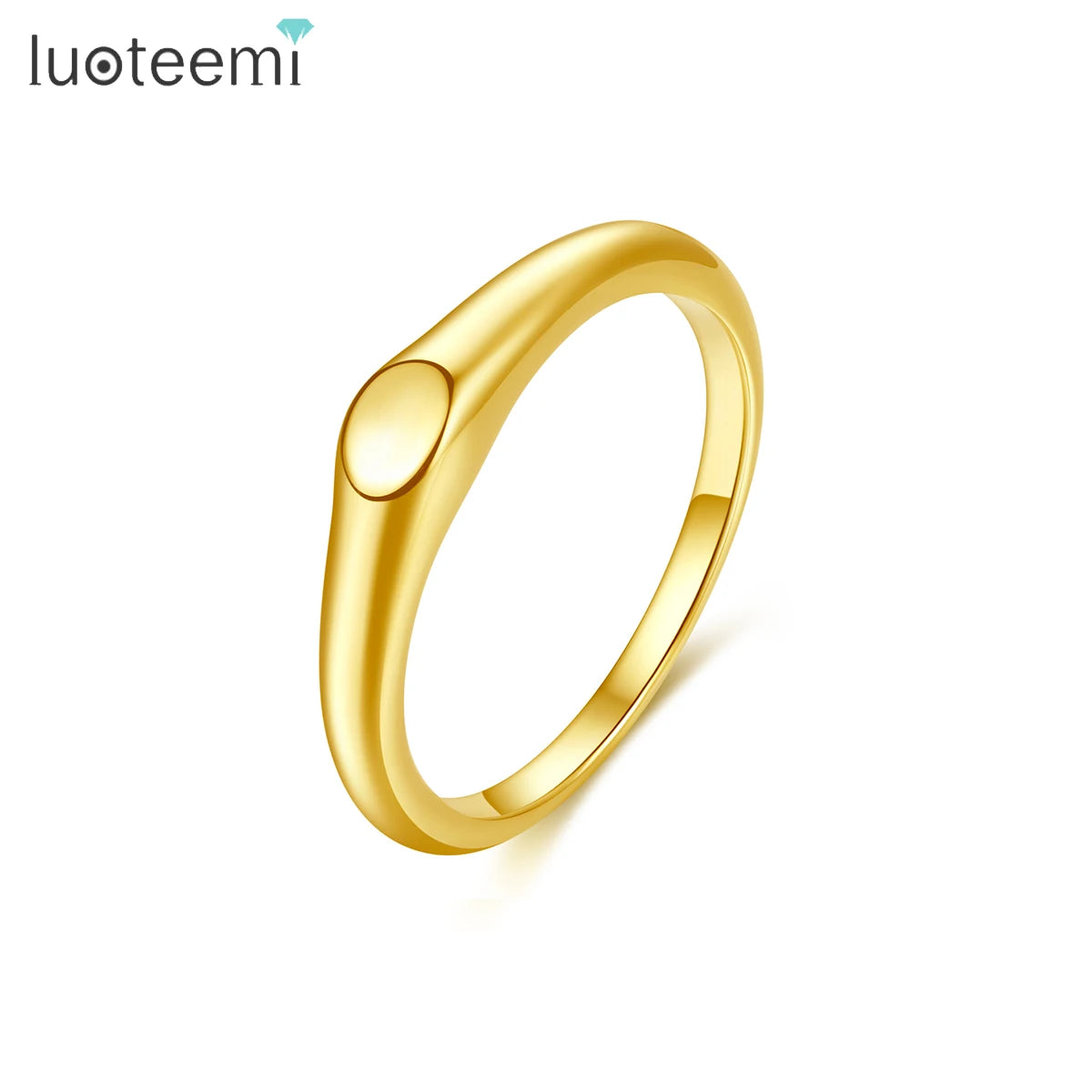 SP-LAM Stylish Trendy Metal Stainless Steel Base Gold Eternity Woman Jewelry Luxury Signet Ring