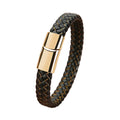 Inspire Factory Wholesale Men's Stainless Steel Fine Jewelry With Woven Leather Strap and Vintage Metal Magnetic Buckle