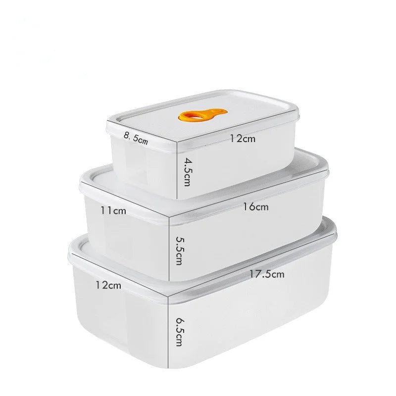 OWNSWING 3pcs Box Airtight Crisper Set Plastic Fruits Keeper for Fridge Reusable Freezer Containers With Lid
