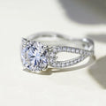 CAOSHI Trendy 4 Claws Imitated Diamond Hollow Design Engagement Ring for Wedding Female Zircon Silver Plated Rings Women Jewelry