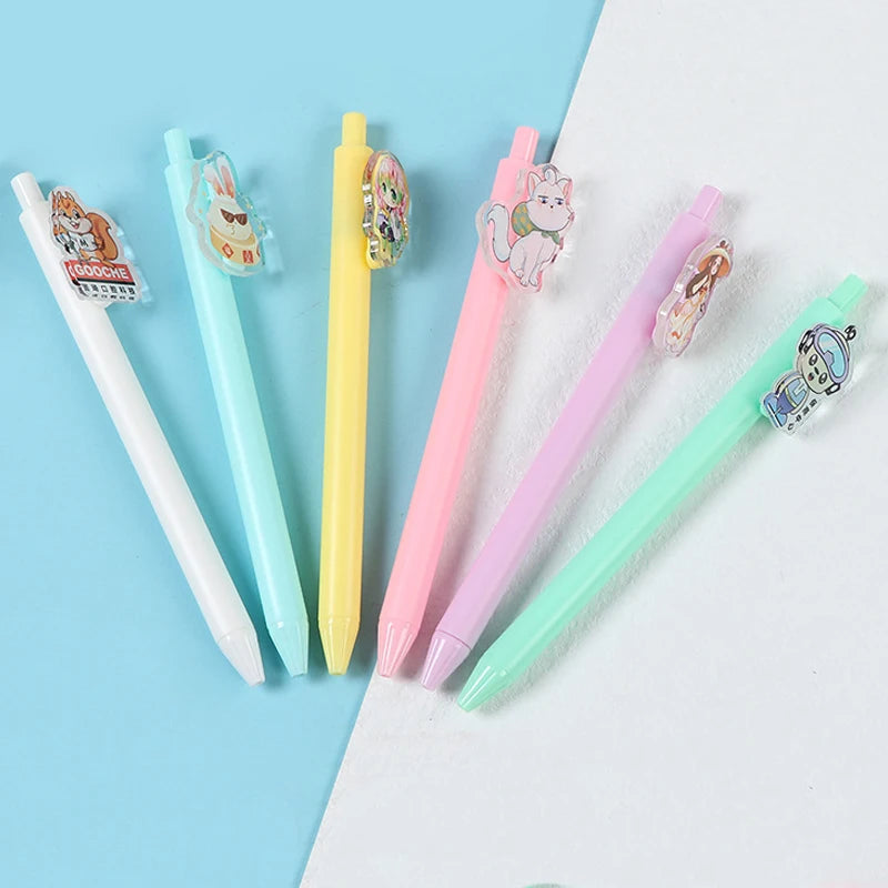 Promotion Acrylic Neutral Pen Bullet Cartoon Plastic Signature Gel Pen Wholesale Student Office Advertising Pen Custom