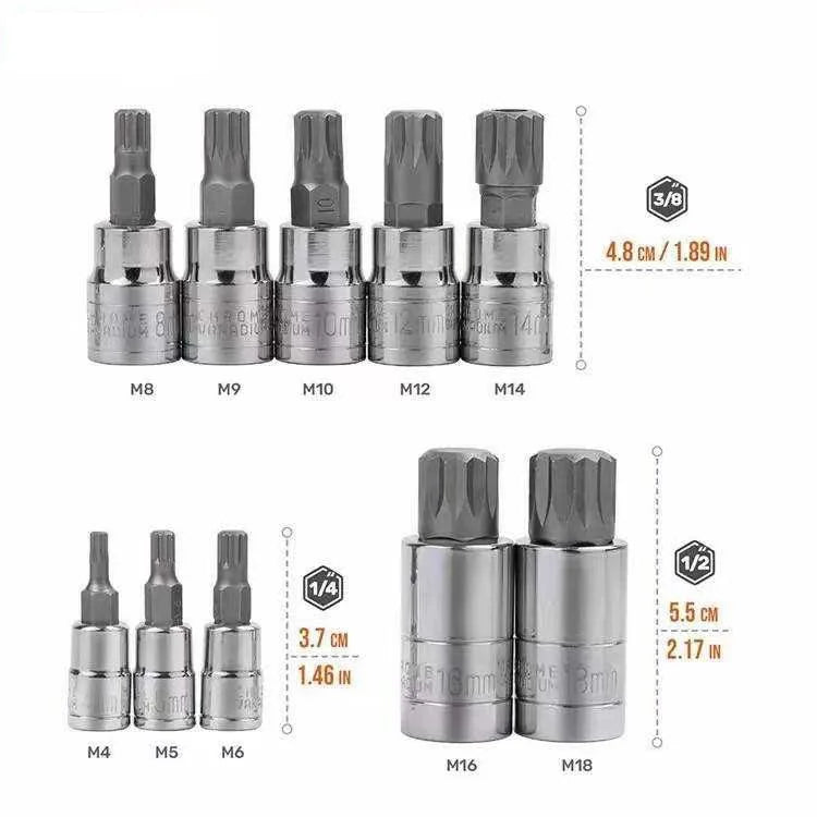Professional Customized 1/2 3/4 3/8 Various Socket Set Wrench Sets for Automobile Repair