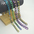 High Quality Aluminum Iron Zinc Alloy Chain Flat Face Chain Metal Key for Purse Decorative Flat NK Chain Shoulder Strap Handbag