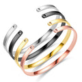 Hot Selling 4mm Width Stainless Steel Hollow Heart Custom Signs Letter Logo Text Engraved Adjustable Open Cuff Bangle Bracelet