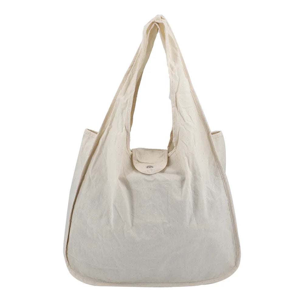 Eco Large Heavy Duty Foldable Reusable Washable Biodegradable Handbag Custom Women Canvas Cotton Lunch Tote Shopping Fold Bags