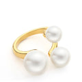 Gold Color Beautiful Pearl Midi Knuckle Ring Set Women Crystal Main Stone Copper Ladies' Fashion Parties Bague Femme Anillos