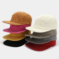 Wholesale  Retro Fashion Solid Color Vegan Suede Baseball Cap Flat Brim Unisex Trendy Hip-Hop Hat 5 Panels Hat Snapback Cap
