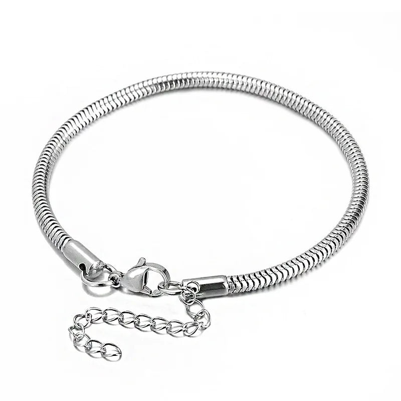 DIY Available Stainless Steel Round Snake Chain Bracelet Adjustable Simple Design Fashion Jewelry Bracelet