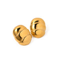 J&D Jewelry Stainless Steel 18K PVD Gold Plated Wavy Spiral Oval Texture Stud Earring for Women