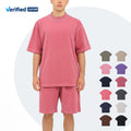 Wholesale Vintage Style 100% Cotton Short Sleeve Oversize T-Shirt Heavy Washed 250G Solid Color for Plus Size Men Blank Jersey