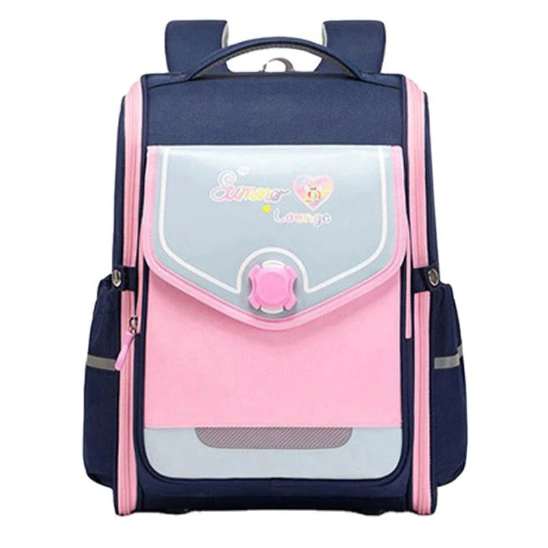 2023 New British Style Student Schoolbag 1-6 Grade Spine Care Shoulder Bag Waterproof School Bag