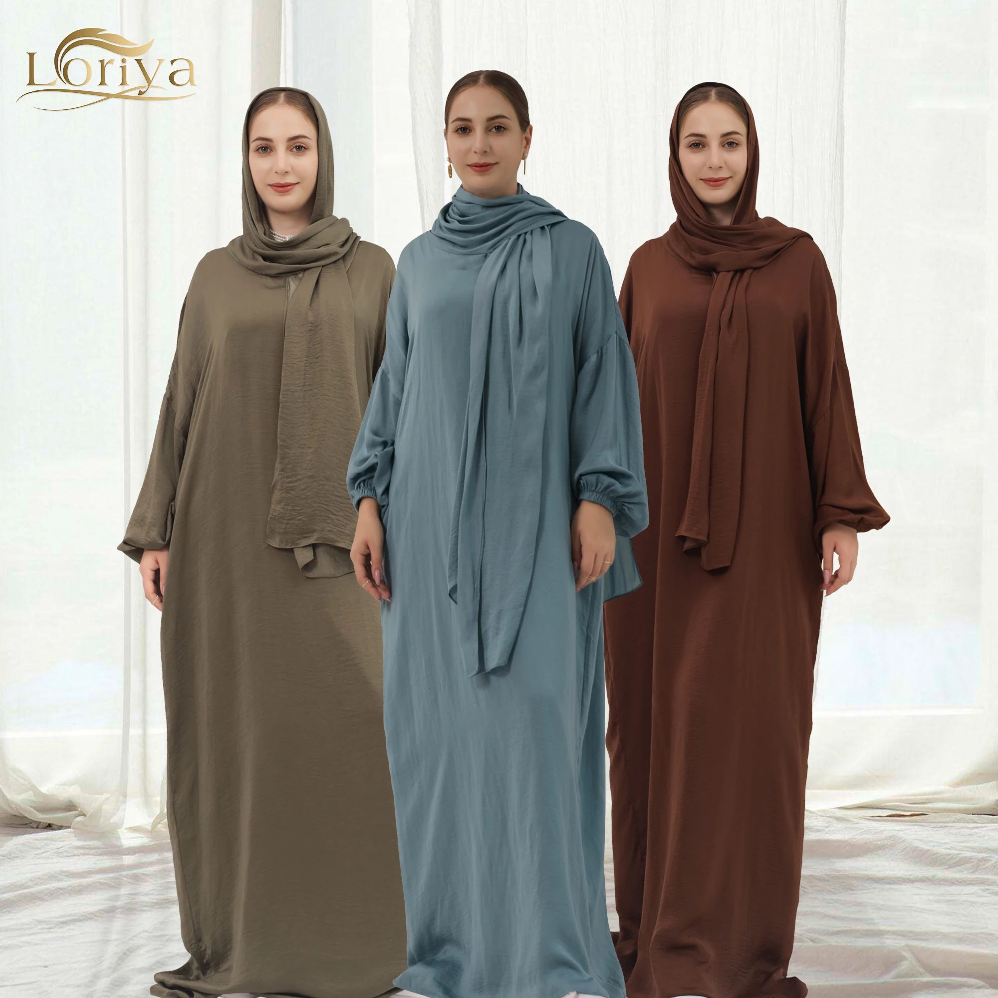 2023 Loriya Plus Size Jilbab Abaya Women Muslim Dress Traditional Muslim Clothing Plain Abaya for Women Eid Islamic Clothing