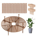 Indoor Outdoor 4Pcs Anti-rollover Flower Pot Grid Plant Protectors Set Flower Planter Soil Cover with 8 Wooden Plant Tags