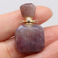Hongzhuo Natural Gemstones Crystal Essential Oil Perfume Bottles Pendant Madagascar Rose Quartz Necklaces
