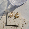 925 Sterling Silver Stud Pearl Earrings Korean Vintage Style Gold-Plated Brass 8-9mm Zircon for Women for Wedding or Gift