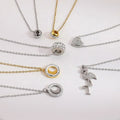 Factory Price Crystal Pendant Charms Woman Jewellery Stainless Steel 18K Gold Fashion Jewelry Animal Pendant Necklaces for Girls