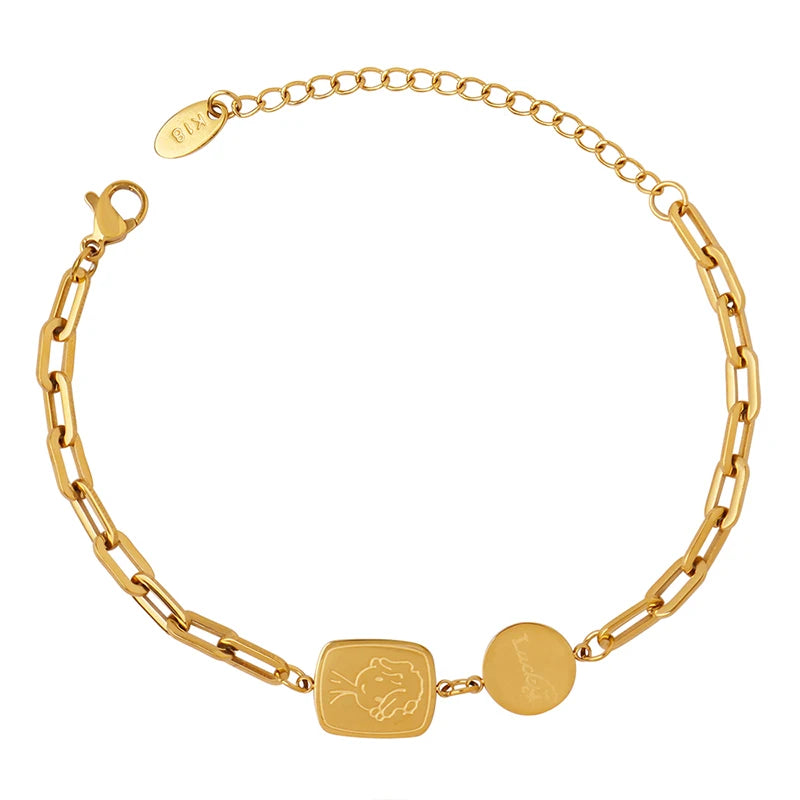 Personality Boy Pendant Bracelet Couple Stainless Steel Bracelet Jewelry