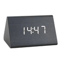 EMAF Home Decor LED Display Voice Controlled Digital Living Room Table Triangle Desk Big Electric Desktop Alarm Wood Clock