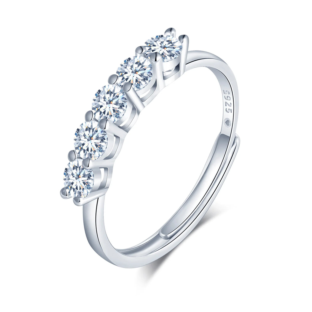 Elegant Ladies Promise Eternity Ring 925 Silver Moissanite Engagement Rings for Women MegaBDM