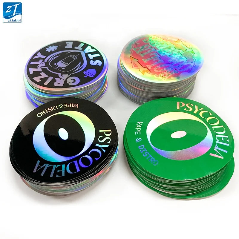Custom Printing Thankyou Label Die Cutting Holographic Glass Sticker Anime/thank You Stickers for Small Business Holographic