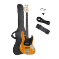 HUASHENG Full Size 46 Inch Electric Bass Kit OEM 4 Steel Strings Basswood Body Maple Neck GJazz for Professional Beginner Kid