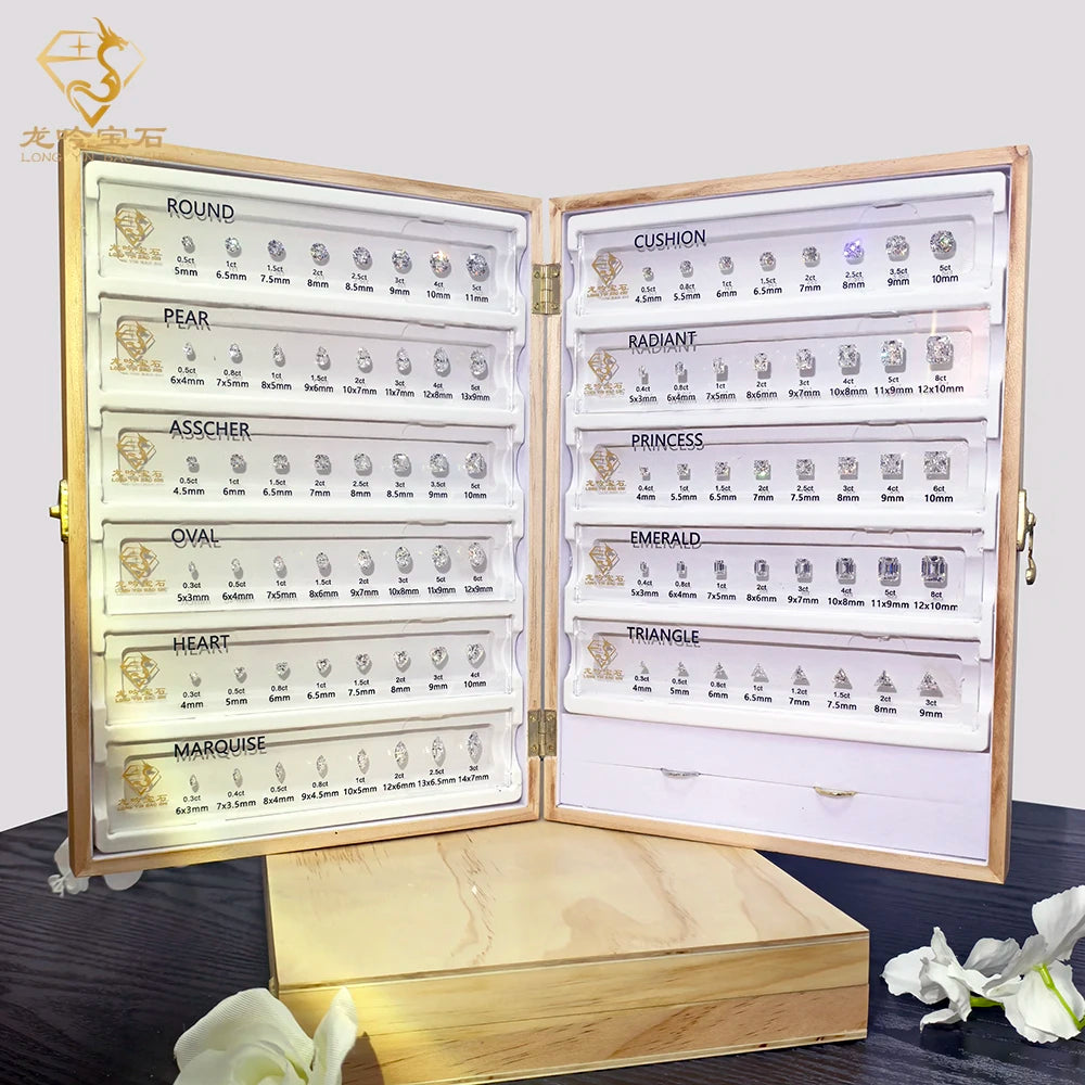 7A White Cubic Zirconia Diamond Carat Comparison Chart Ring Stone Diamond Carat Size Chart Display Gemstones Selector
