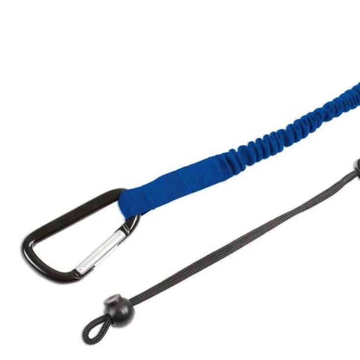 Blue Tool Tether Lanyard with Carabiner Attachment 53" Expansion Adjustable Loop End