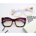 Fashion Designer Women's Prescription Glasses Handmade Square Acetate Frames for Reading Colored PC Lens Square Optical Glasses