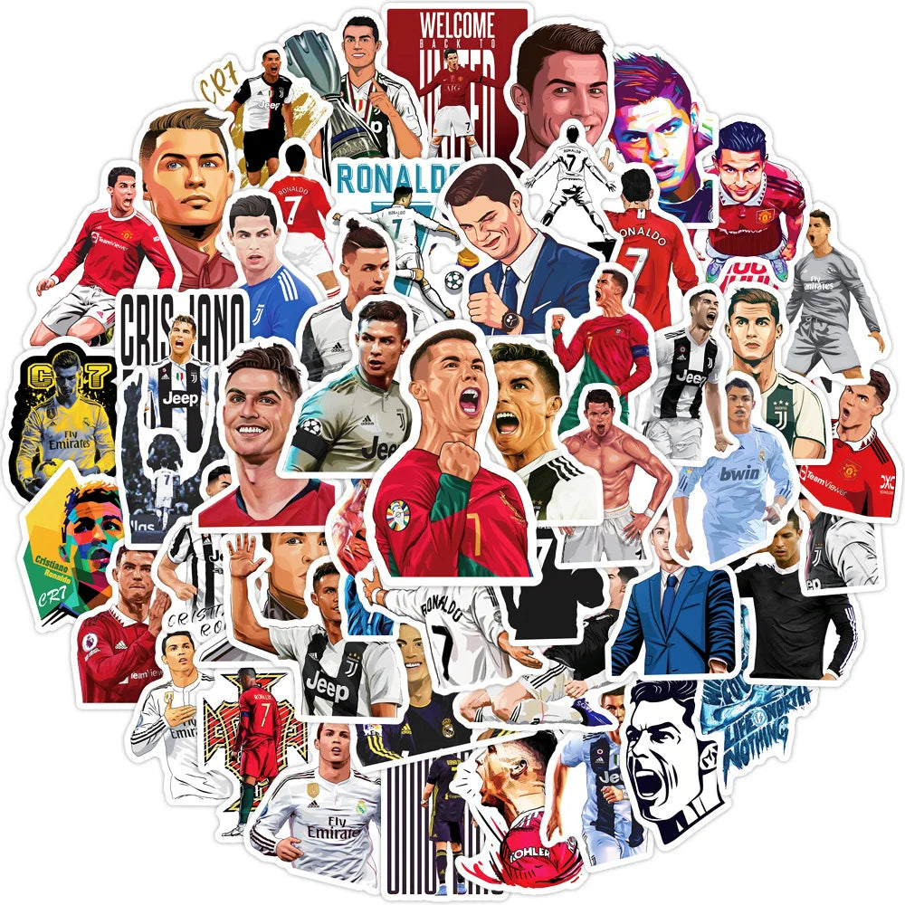 Newly 50PCS Portugal Football Player Sticker Motivational Sport Soccer Star Ronald Art Print