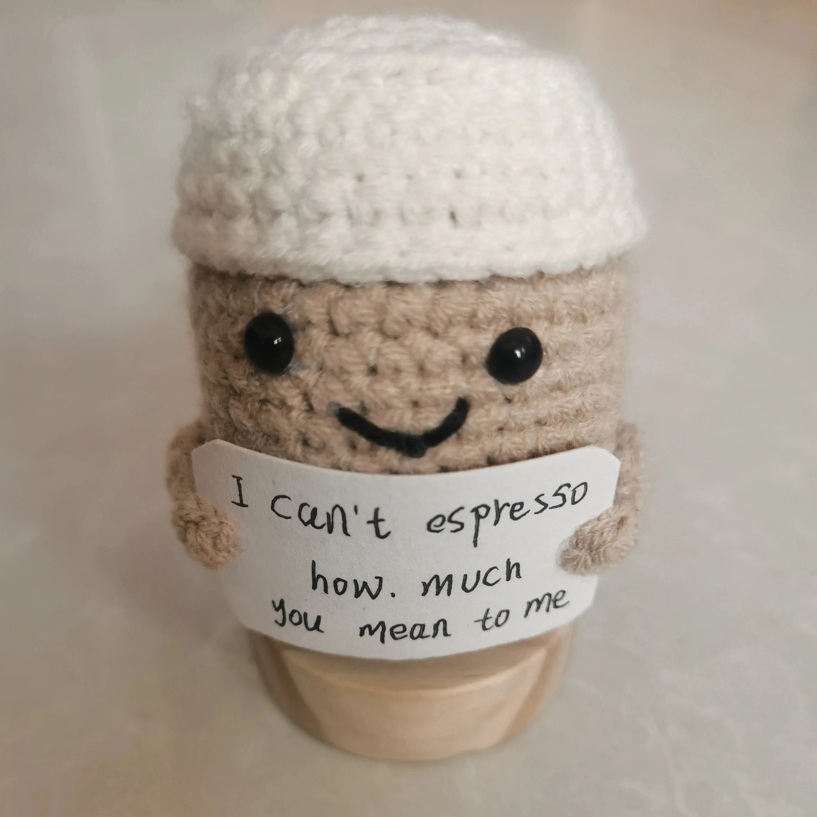 Fun & Cute Wool Knitted Potato Latte Espresso Doll Group Hand Crochet Positive Pressure Reduce Toy Novelty Gifts