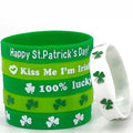 St. Patrick's Day Silicone Wristbands Lucky Shamrock Rubber Bracelets Custom Personalized Logo Promotional Party Gifts Wholesale