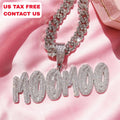 Custom Hip Hop Jewelry Letter Necklace Chain Personalised Diamond Name Letter Pendant Necklace Double Layers Bling Christmas Gif