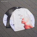 2024 Custom Streetwear Tee Cotton Acid Wash T Shirt Oversized Screen Print Long Sleeve Double Layer Long Sleeve T-shirts for Men