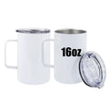 Customizable Bulk High Quality 16oz DIY Sublimation Insulated Stainless Steel White Sublimation Tea Coffee Mugs with Handle