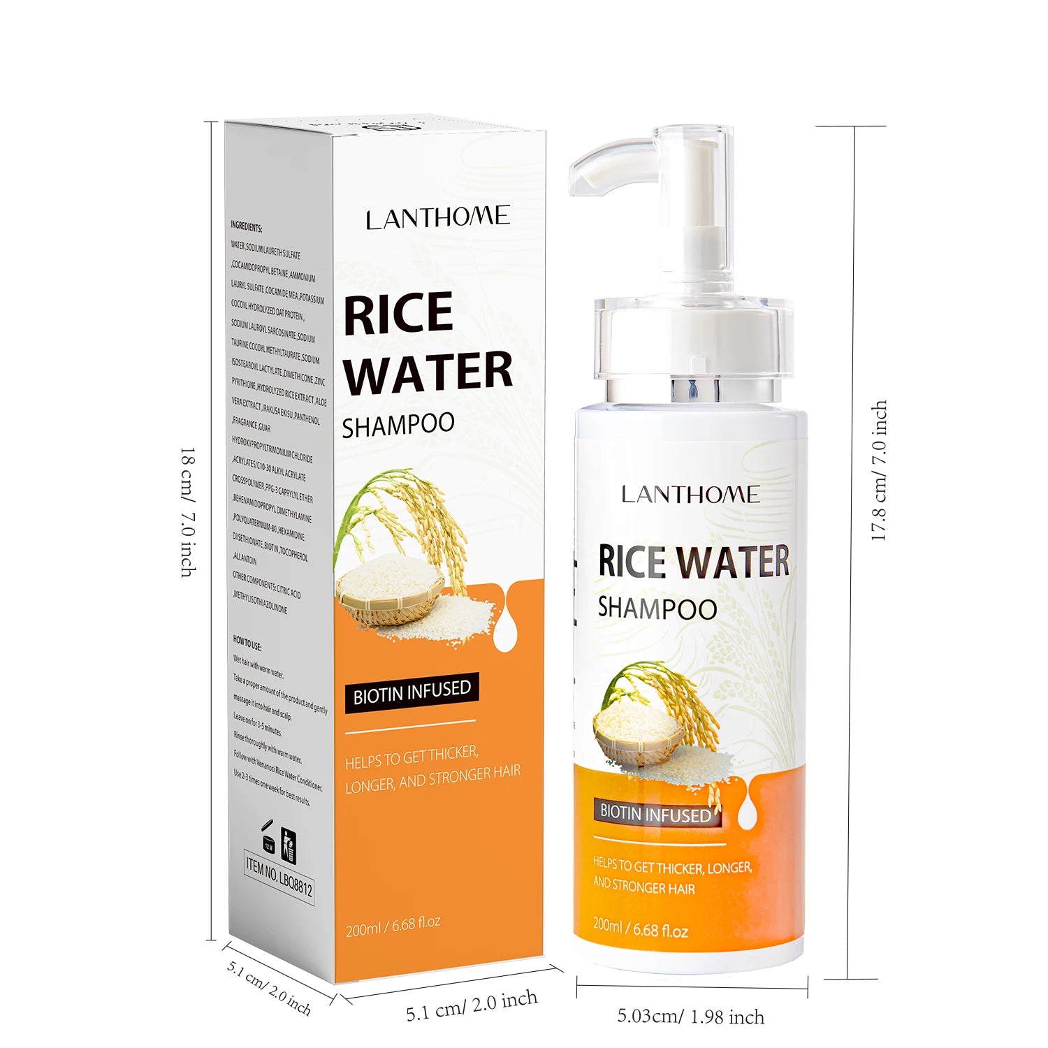 Hot Selling Rice Water Hair Care Products Liquid Hair Nourishing Moisturizing Shampoo Hot Products