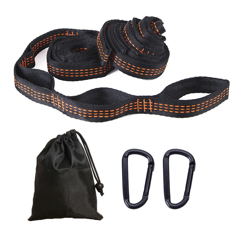Outdoor Camping Hammock Heavy Load-bearing Nylon Multi-loop Tree Straps Rope Hammock Straps