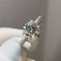 Silver 925 Original Brilliant Cut 1-3 Carat Diamond Test Past D Color Moissanite Half of Country Ring for Women Fine Jewelry