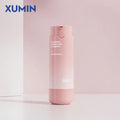 Custom Luxury Yellow Plastic Double Wall Airless Refillable Lotion Bottles Wholesale Rotating Cosmetic Pump Bottle Packaging