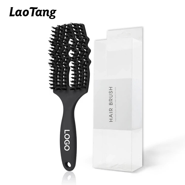 Loatang Oem Detangler Massage Hairbrush Custom Detangle Hair Brush Curve Fast Drying Vent Hair Brush