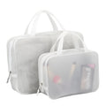 Travel Zipper Cosmetic Bag Blank Light Weight Large Capacity Frosted PVC EVA Mesh Hand Make up Toiletry Storage Bags Suit Case