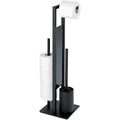 Floor Mount Toilet Tissue Holder Set with Toilet Brush Holder Roll Paper Rack
