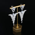 Fashion Luxury Designer Earrings Women Elegant Ladies Bridal Jewelry Bling Silver Color Cubic Zirconia Tassel Earrings