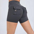 Four-Way Stretch High Waist Fitness Shorts Women Biker Gym Butt Lifting Booty Yoga Shorts With Pockets