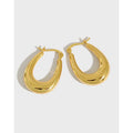 SP INS Korean 925 Sterling Silver 18K Gold Plated Thick Chunky Hoop Silver Hoop Earrings for Women
